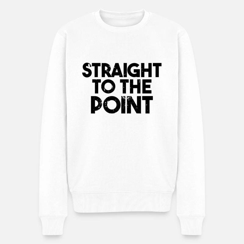 Straight to the Point - Männer Premium Bio Pullover - Weiß