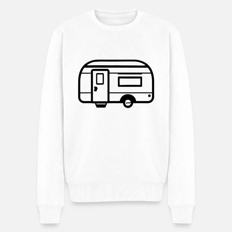 Kleiner Wohnwagen - Männer Premium Bio Pullover - Weiß