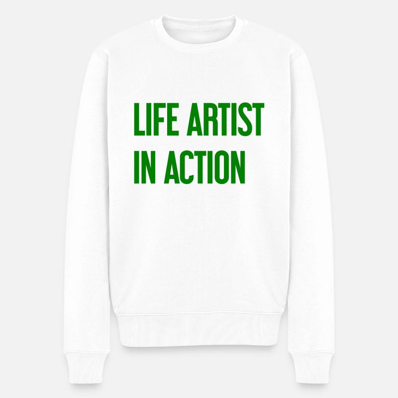Les bons vivants en action - Pull Premium bio Homme - blanc