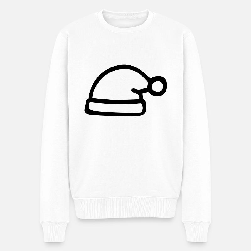 Weihnachtsmütze - Männer Premium Bio Pullover - Weiß