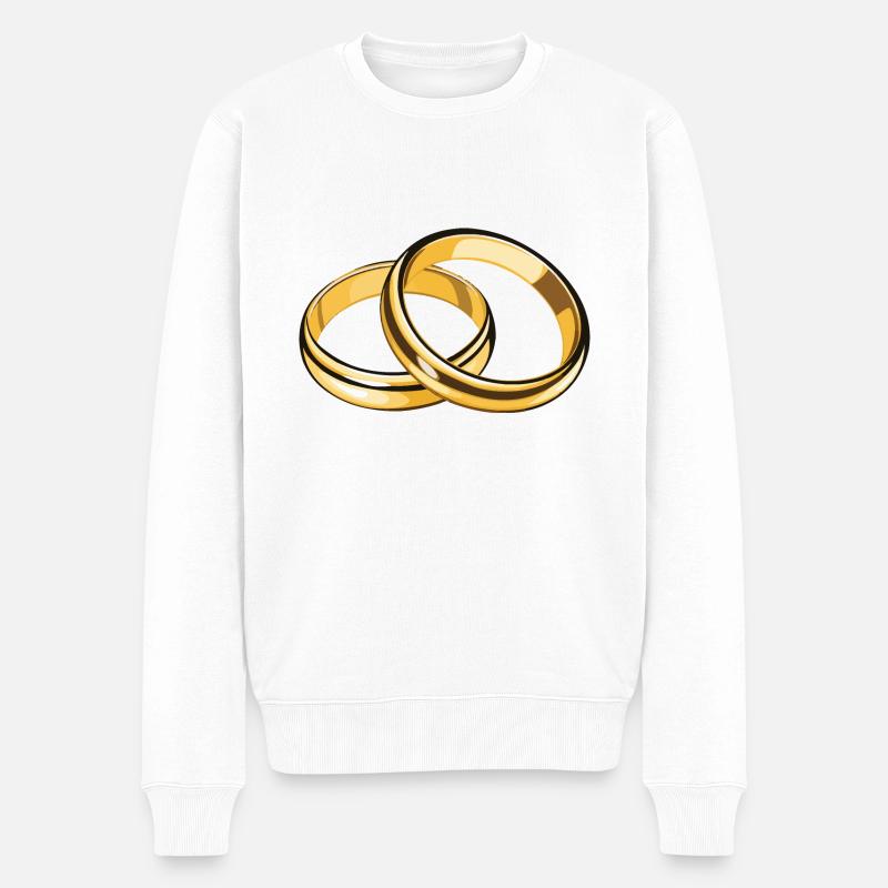 Eheringe Symbol Hochzeit - Männer Premium Bio Pullover - Weiß