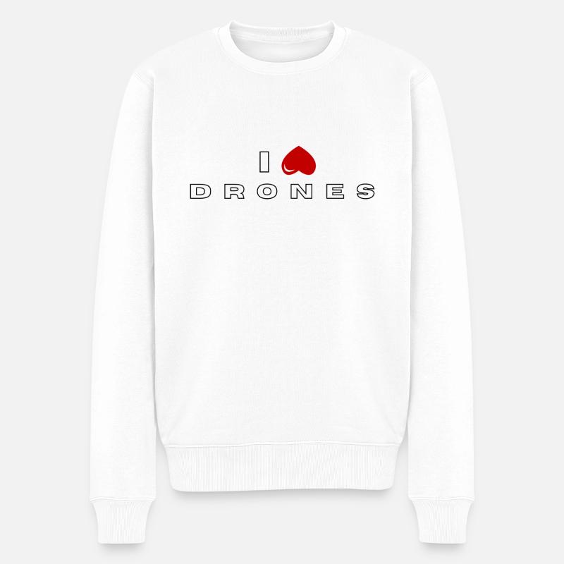 I hate Drones - Men's Premium Organic Jumper - white