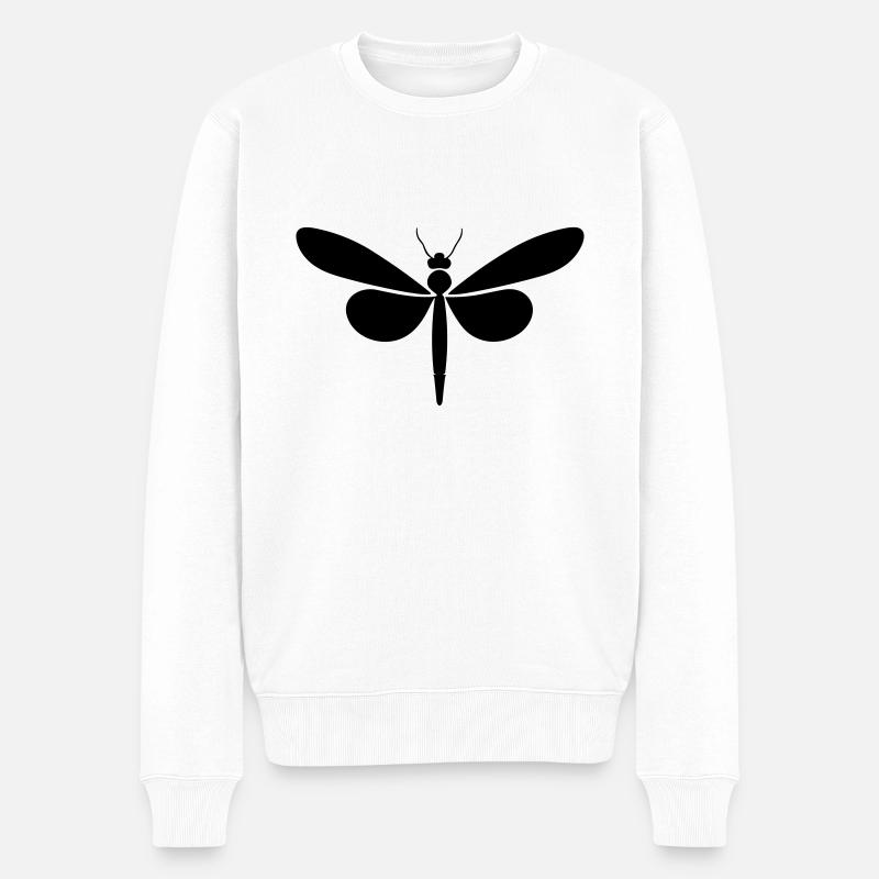Libelle - Männer Premium Bio Pullover - Weiß