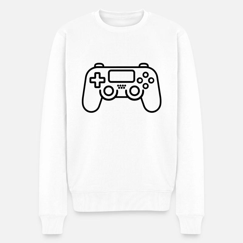 Jeux vidéo manette - Pull Premium bio Homme - blanc