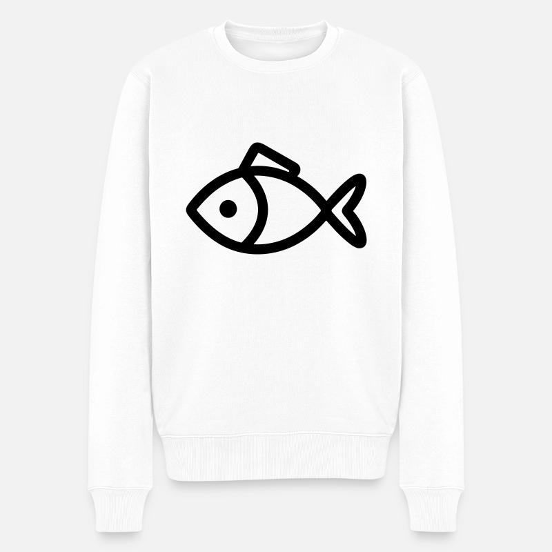 Fisch - Männer Premium Bio Pullover - Weiß