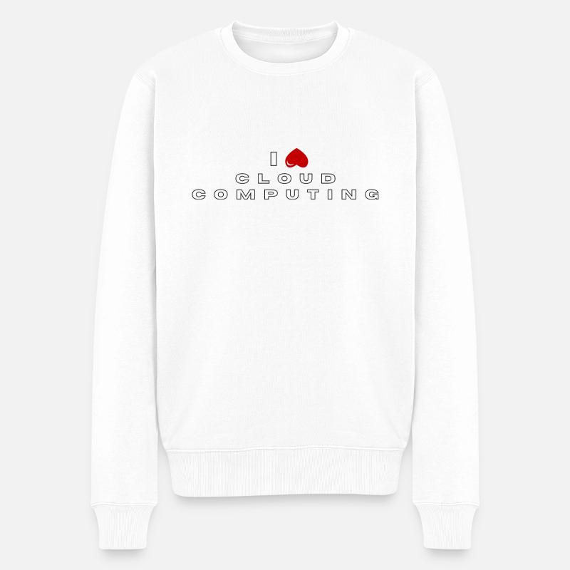 Ich hasse Cloud Computing - Männer Premium Bio Pullover - Weiß