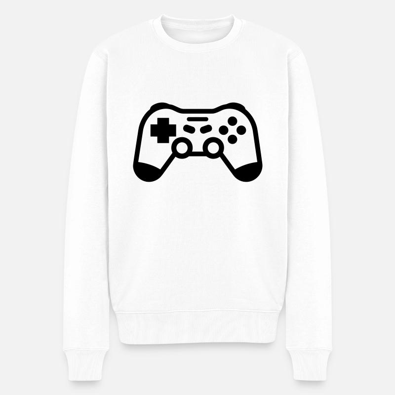 Videospiel-Controller - Männer Premium Bio Pullover - Weiß