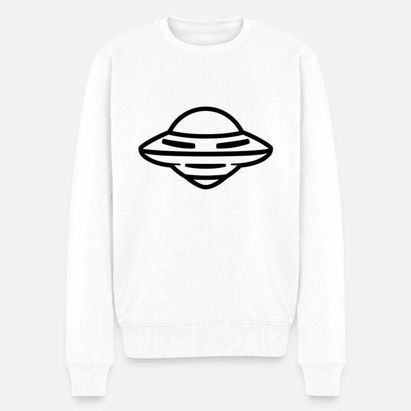 fliegende Untertasse - Männer Premium Bio Pullover - Weiß