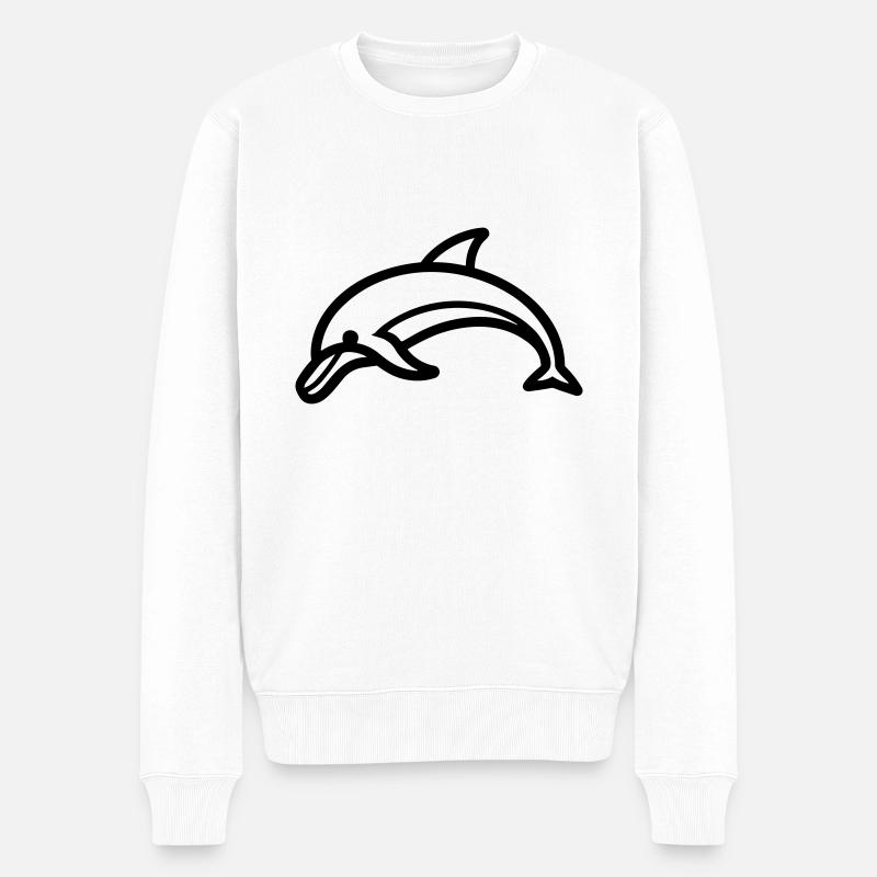 Delfin - Männer Premium Bio Pullover - Weiß