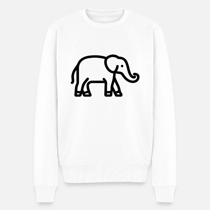 Elefant - Männer Premium Bio Pullover - Weiß
