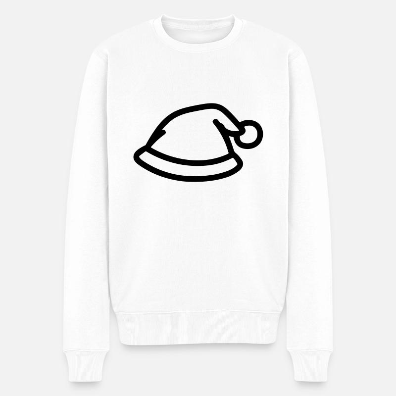 Weihnachtsmütze - Männer Premium Bio Pullover - Weiß