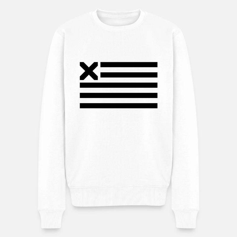 Drapeau des États-Unis X - Pull Premium bio Homme - blanc