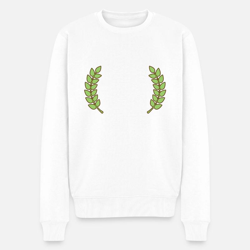 Lorbeerkranz - Männer Premium Bio Pullover - Weiß
