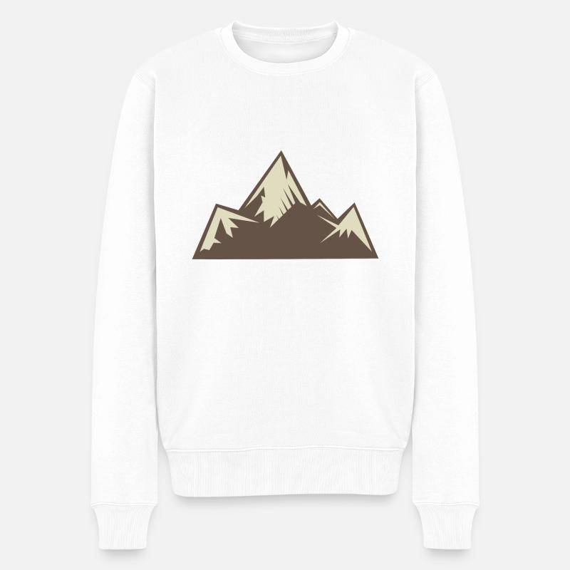Berge - Männer Premium Bio Pullover - Weiß