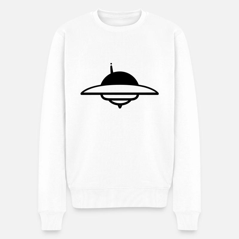 fliegende Untertasse - Männer Premium Bio Pullover - Weiß