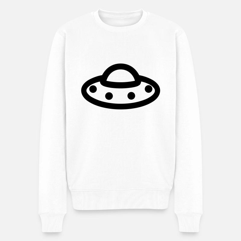 fliegende Untertasse - Männer Premium Bio Pullover - Weiß