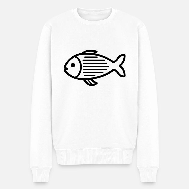 poisson - Pull Premium bio Homme - blanc