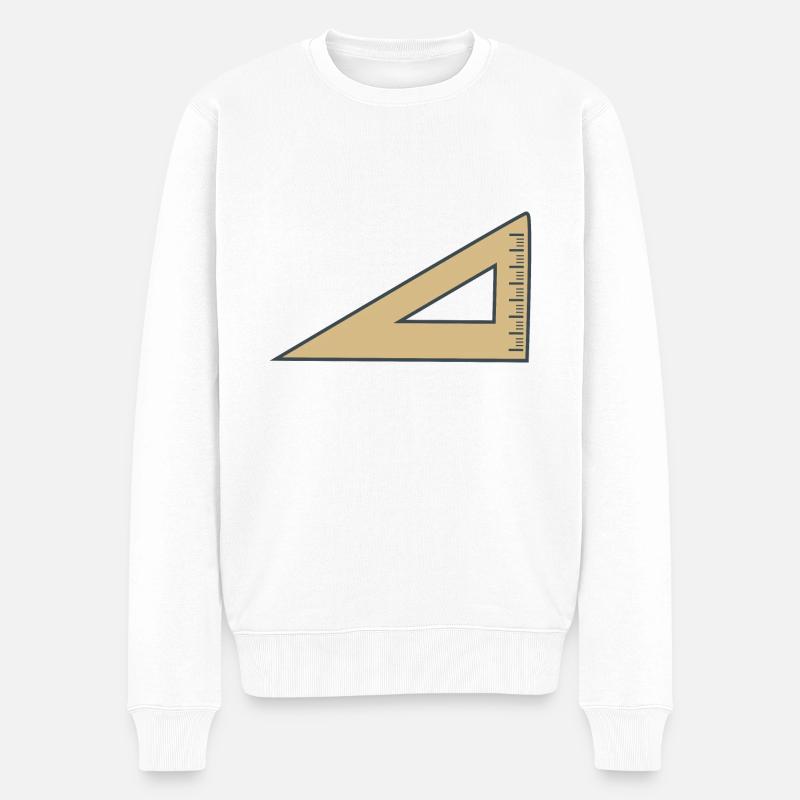Geometrie Werkzeug Geodreieck - Männer Premium Bio Pullover - Weiß