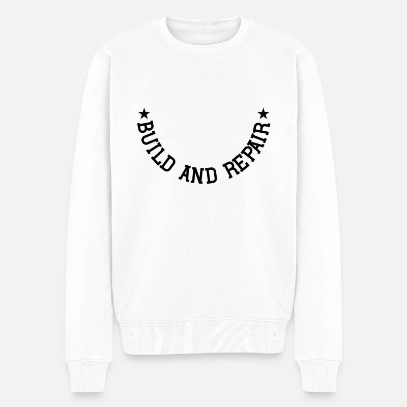 Build and Repair - Männer Premium Bio Pullover - Weiß