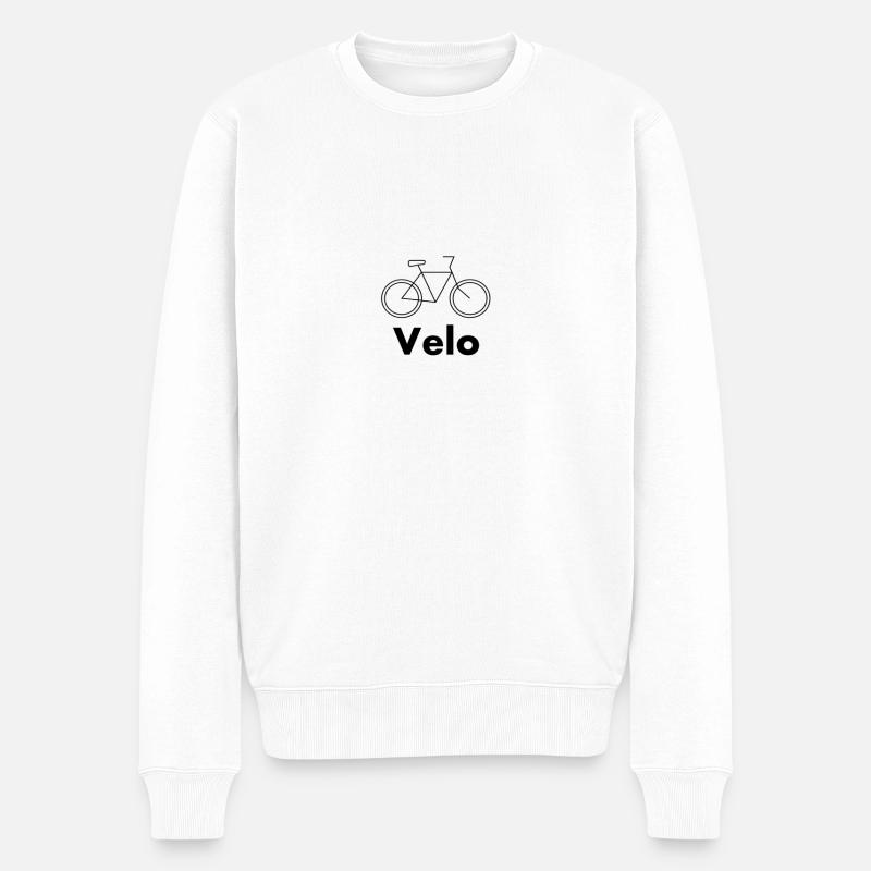 Fahrrad - Männer Premium Bio Pullover - Weiß