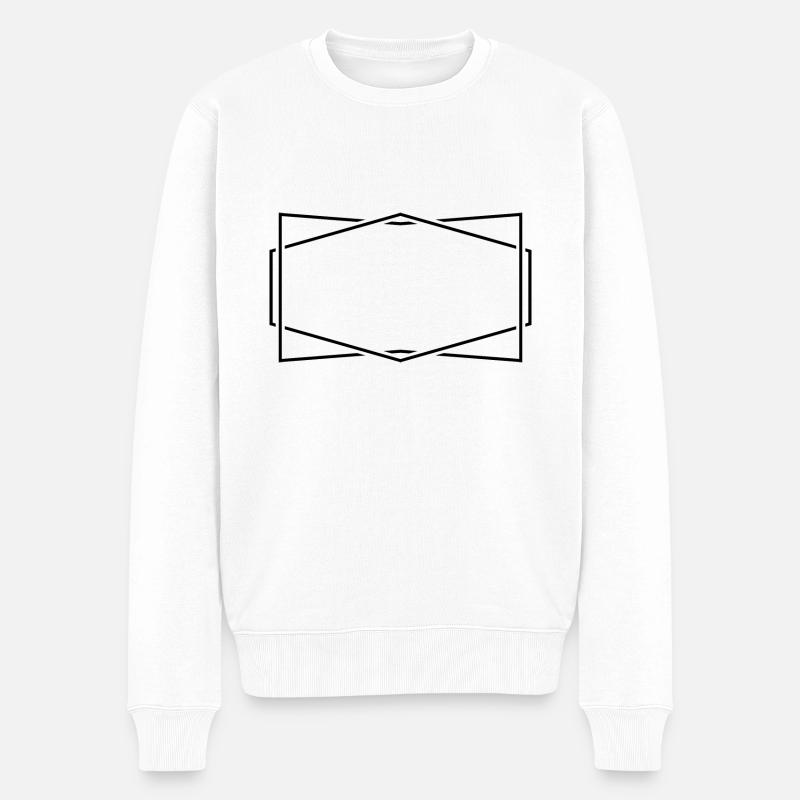 Rahmen - Männer Premium Bio Pullover - Weiß