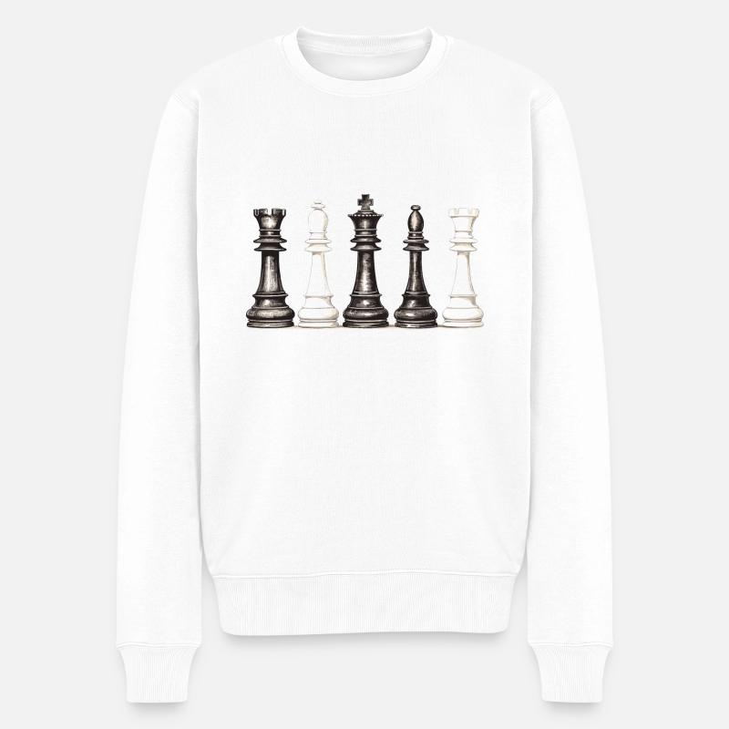 Échecs - Pull Premium bio Homme - blanc