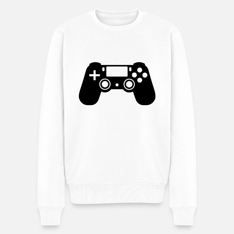 Controller für Videospiele - Männer Premium Bio Pullover - Weiß