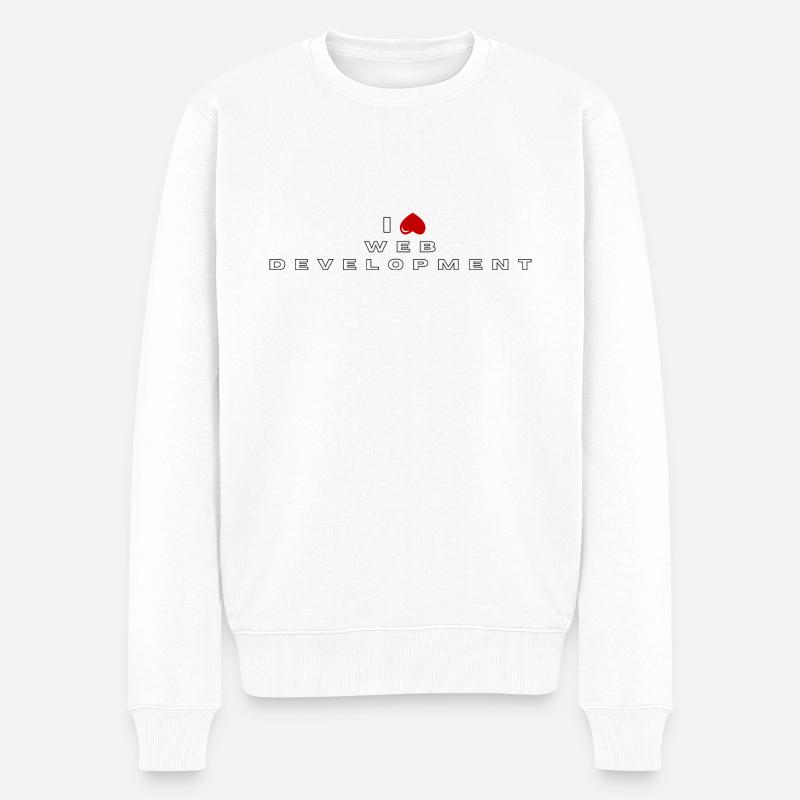 I hate Web development - Men's Premium Organic Jumper - white