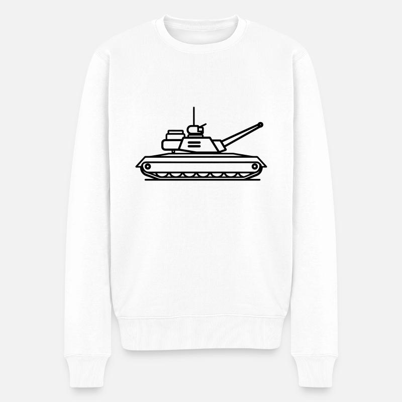 Panzer - Männer Premium Bio Pullover - Weiß