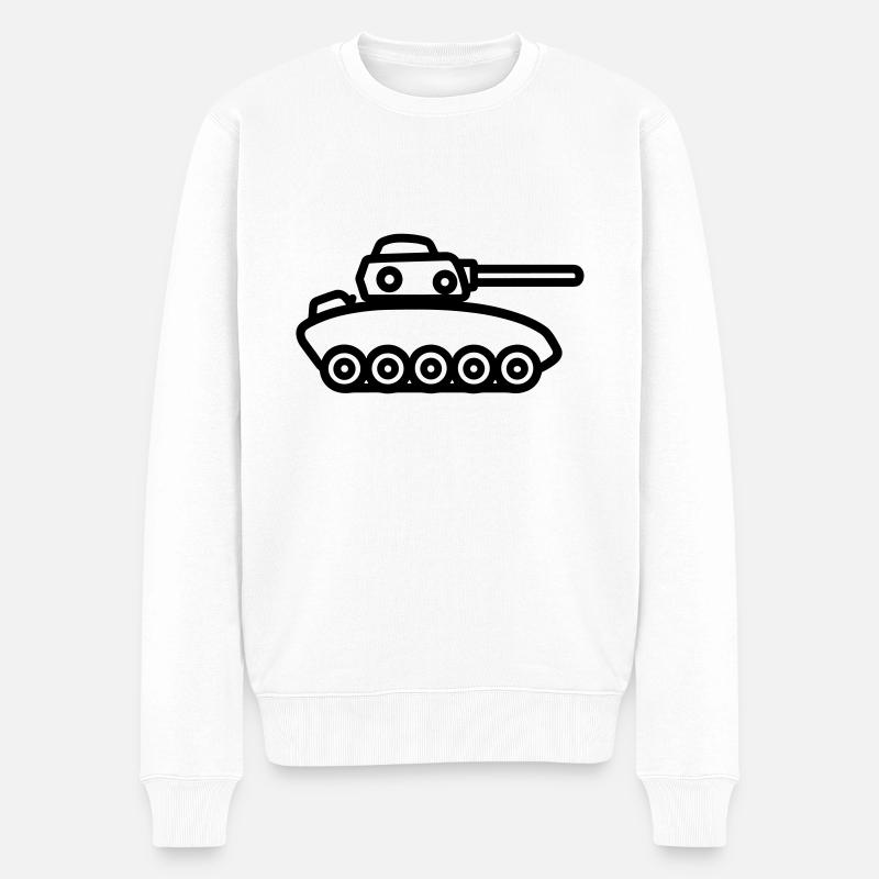 Panzer - Männer Premium Bio Pullover - Weiß