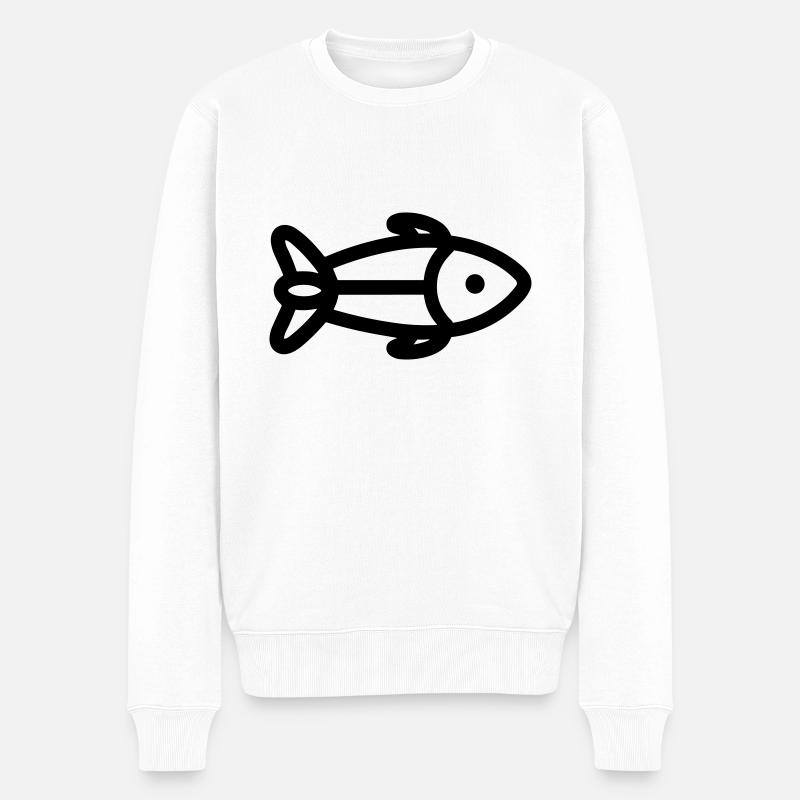 Fisch - Männer Premium Bio Pullover - Weiß