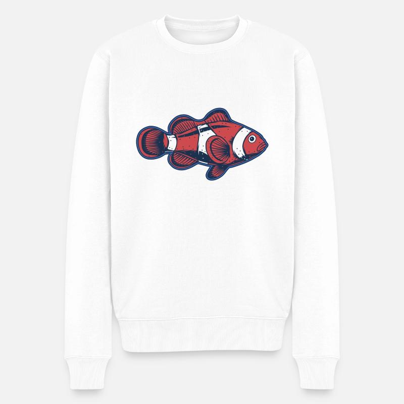 Clownfisch - Männer Premium Bio Pullover - Weiß