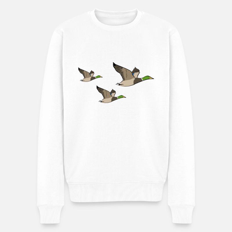 Canard volant Canard Quak - Pull Premium bio Homme - blanc