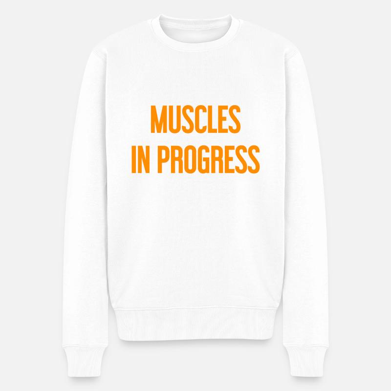 Muscles in Progress - Männer Premium Bio Pullover - Weiß
