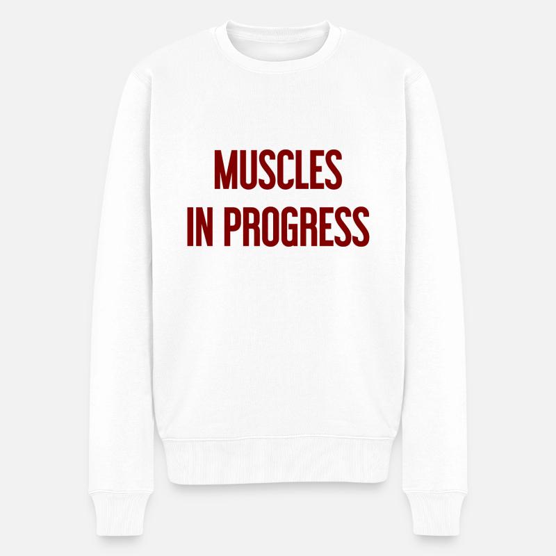 Muscles in Progress - Männer Premium Bio Pullover - Weiß