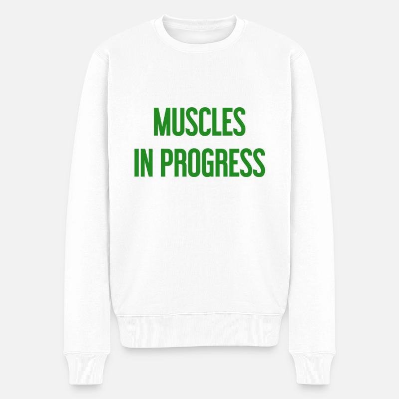 Muscles in Progress - Männer Premium Bio Pullover - Weiß