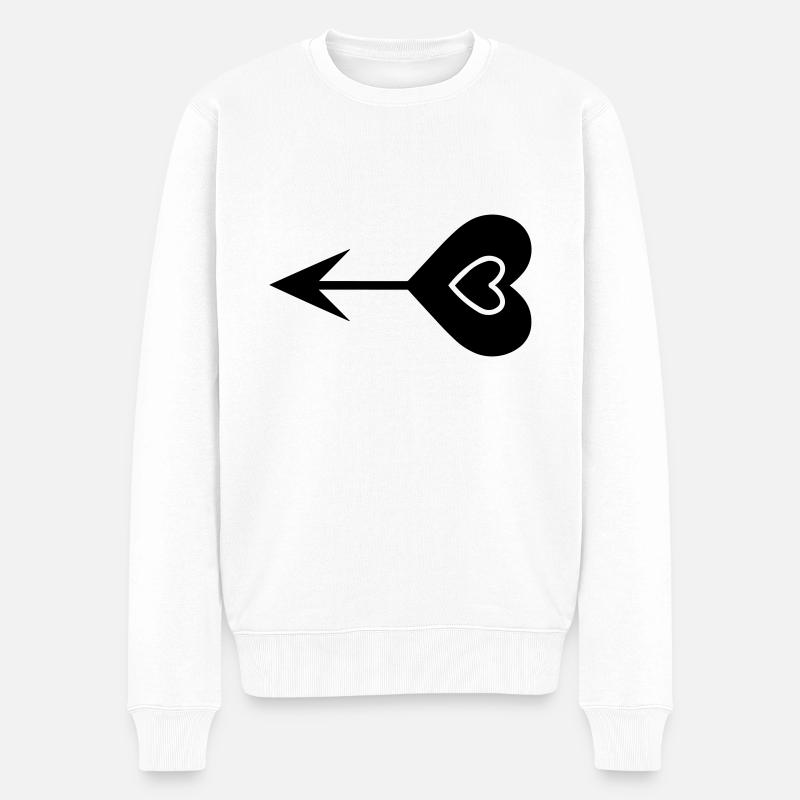 Flèche coeur - Pull Premium bio Homme - blanc