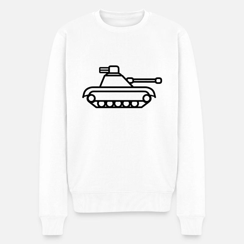 Panzer - Männer Premium Bio Pullover - Weiß