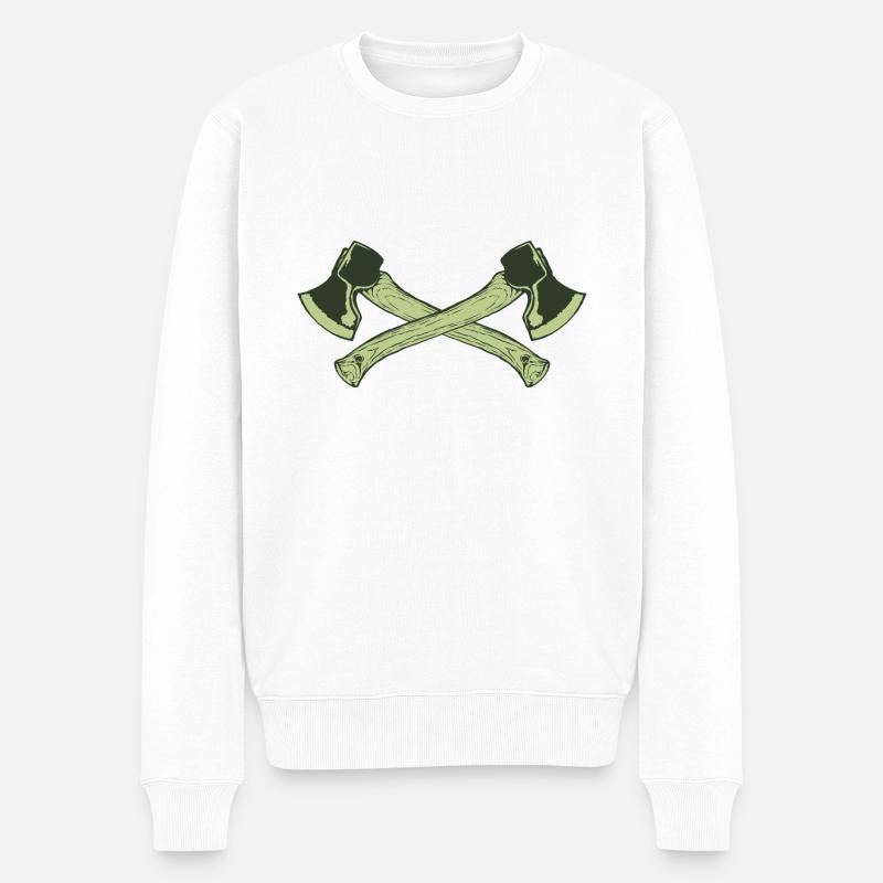 Hache croisée - Pull Premium bio Homme - blanc