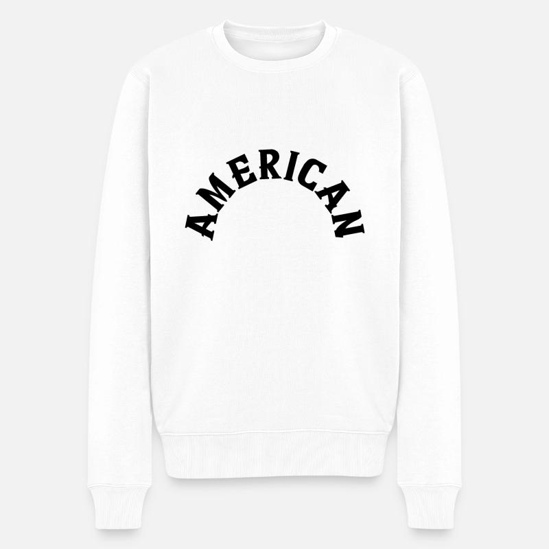 American - Männer Premium Bio Pullover - Weiß