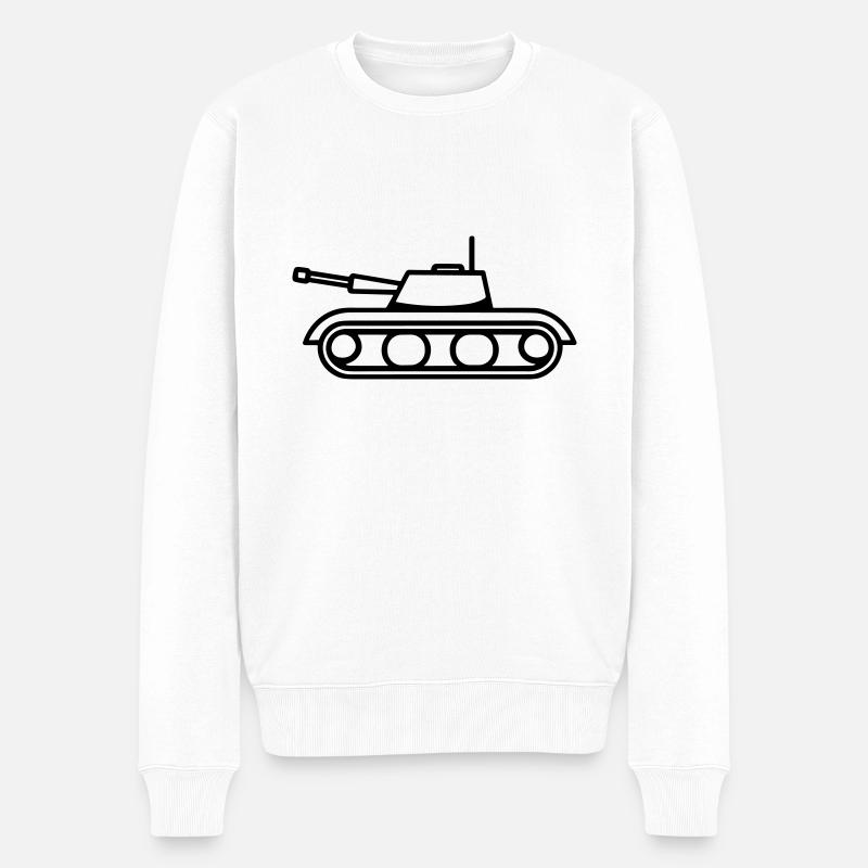 Panzer - Männer Premium Bio Pullover - Weiß