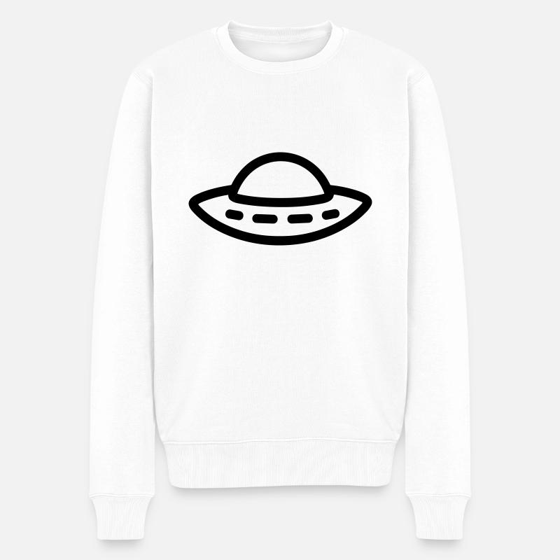 fliegende Untertasse - Männer Premium Bio Pullover - Weiß