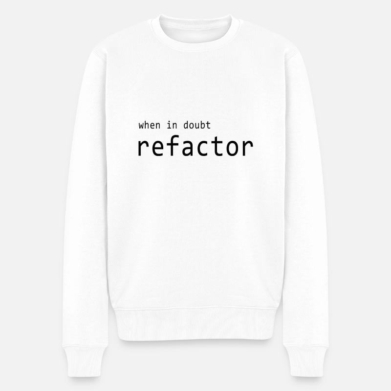 Software Entwickler - Refactor - Männer Premium Bio Pullover - Weiß