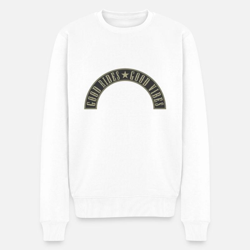 Bonnes balades Bonnes vibrations - Pull Premium bio Homme - blanc