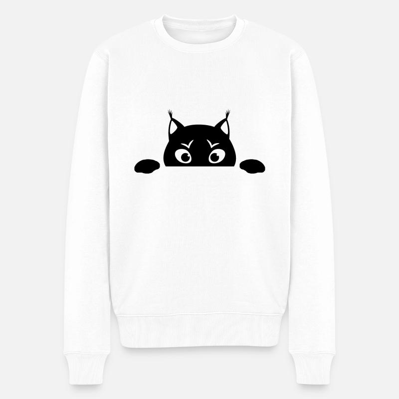 Niedlicher Luchs - Männer Premium Bio Pullover - Weiß