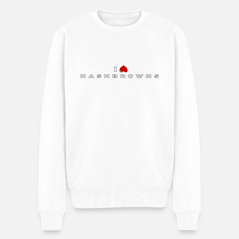 Ich hasse Hashbrowns - Männer Premium Bio Pullover - Weiß