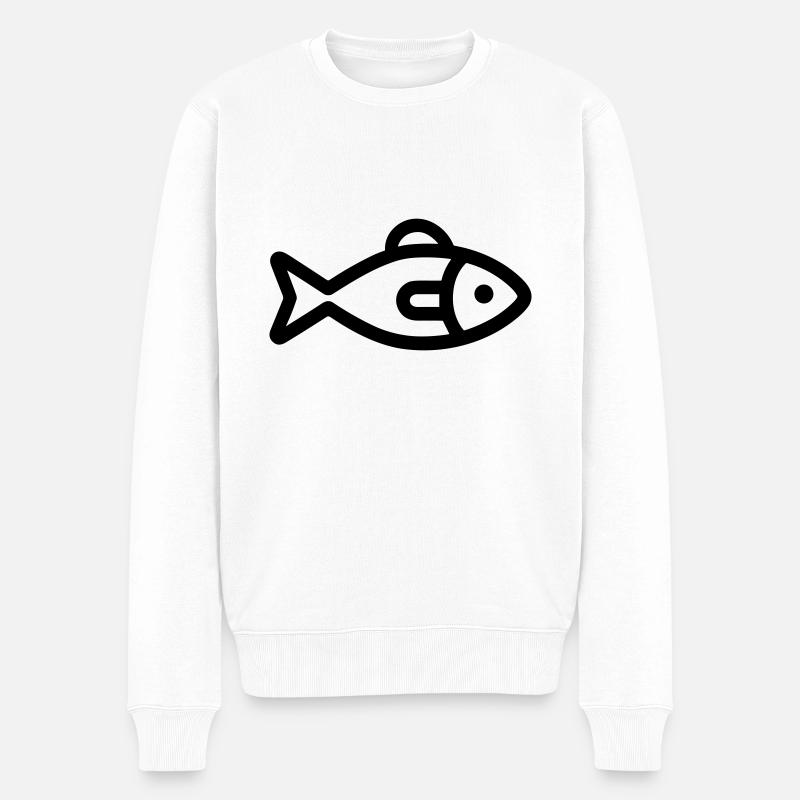 Fisch - Männer Premium Bio Pullover - Weiß