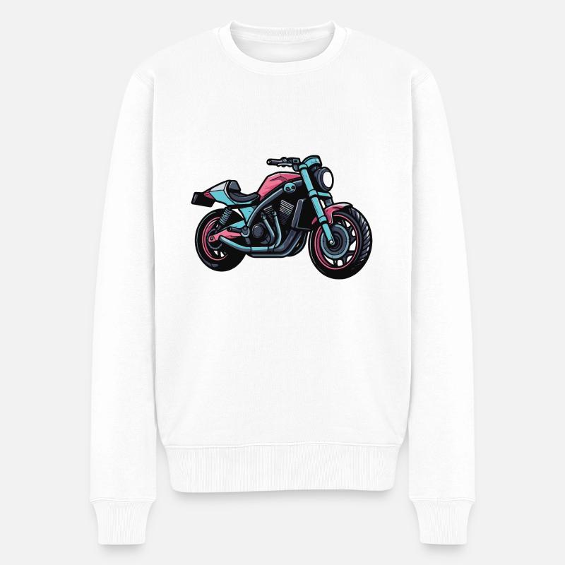 Motorrad Biker - Männer Premium Bio Pullover - Weiß