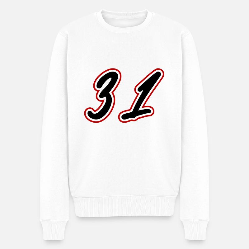 31 Symbole numérique - Pull Premium bio Homme - blanc