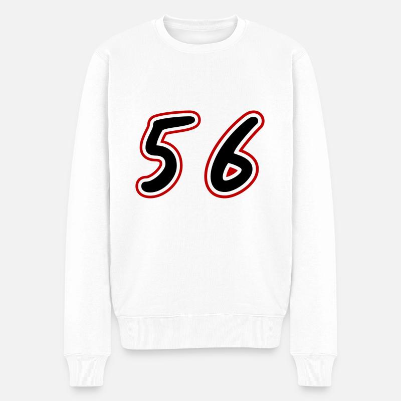 56 Zahl Symbol - Männer Premium Bio Pullover - Weiß